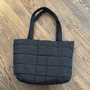 Black Quilted Tote Bag